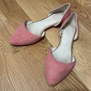 Gap Pink D’Orsay Ballet Flat Suede Sz 8